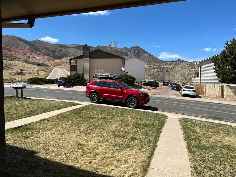 View outside of your living room window.