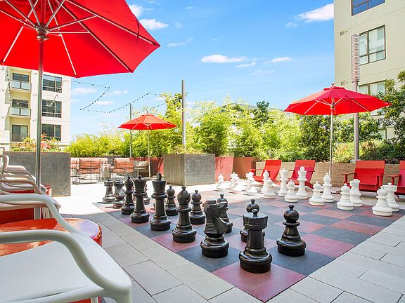Indoor and outdoor amenity spaces are expansive