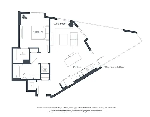 Floor plan 1 Bed - 1 Bath | a03