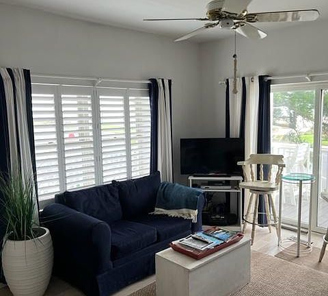 Modern Living Room - New Beach Wood Floors and Custom Window Treatments