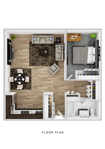 Floor plan 1 Bedroom 1 Bathroom