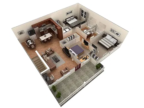 Floor plan 3 BR Grand Overlook