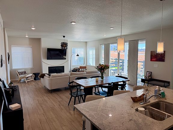 kitchen and family room