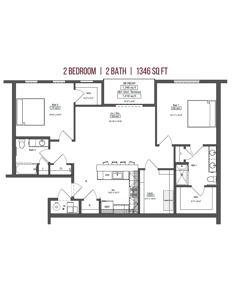 Floor plan 2 Bedrooms
