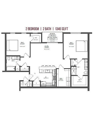 Floor plan 2 Bedrooms