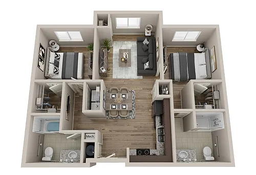 Floor plan Two bedroom Two bath