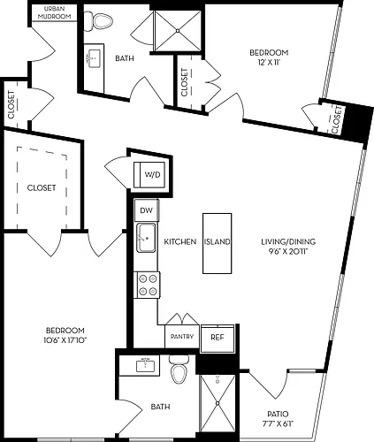 Floor plan 2J