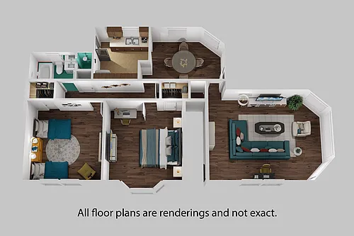 Floor plan Two Bedroom - One Bathroom