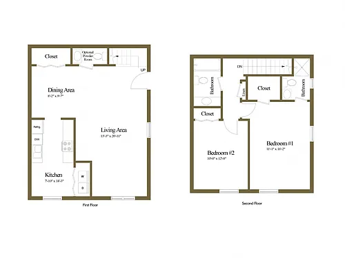 Floor plan 2 Bedroom 2.5 Bath