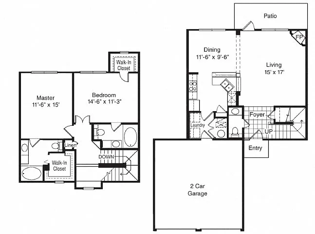 Floor plan TH3 Renovated Attached Garage Included