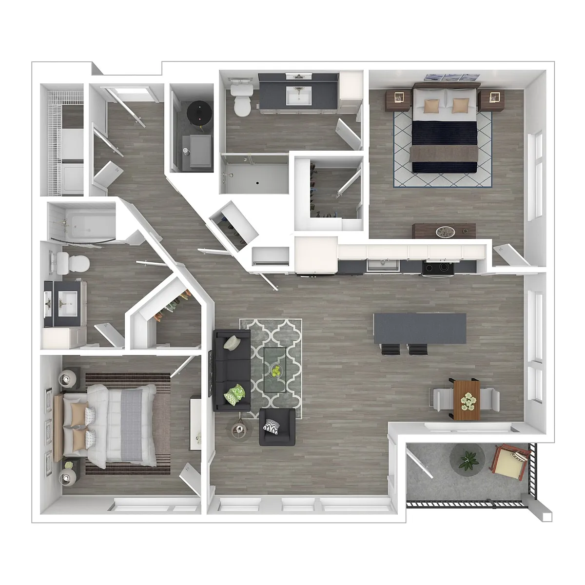 Floor plan 2B1A Bal