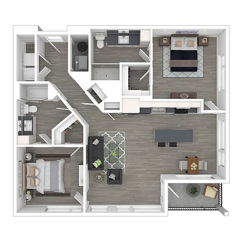 Floor plan 2B1A Bal
