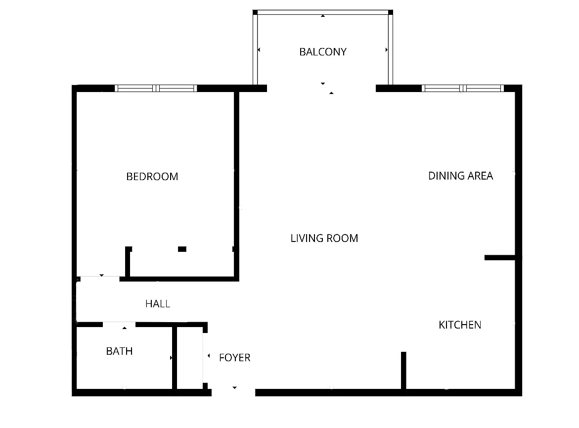 Floor plan 1 Bedroom/1 Bathroom
