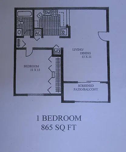 Floor plan 1 BEDROOM