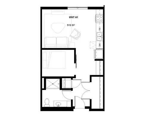 Floor plan Studio A1