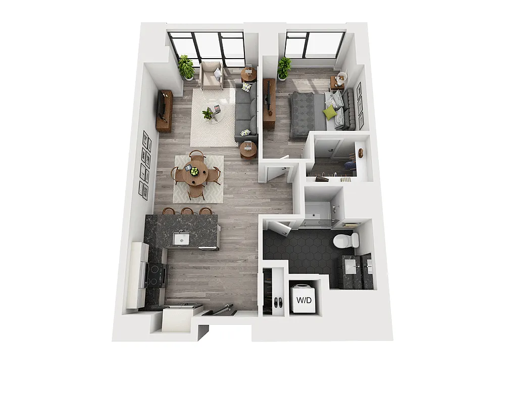 Floor plan One Bedroom A1BH-PH Penthouse