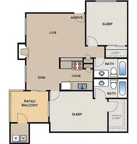 Floor plan B1 - Renovated