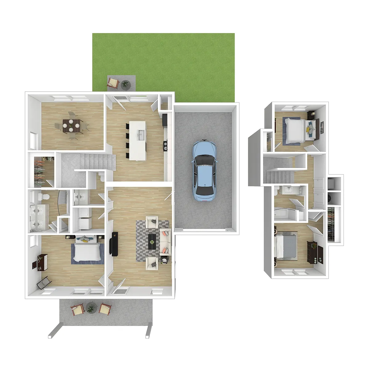 Floor plan 3 BR Cottage w/Garage