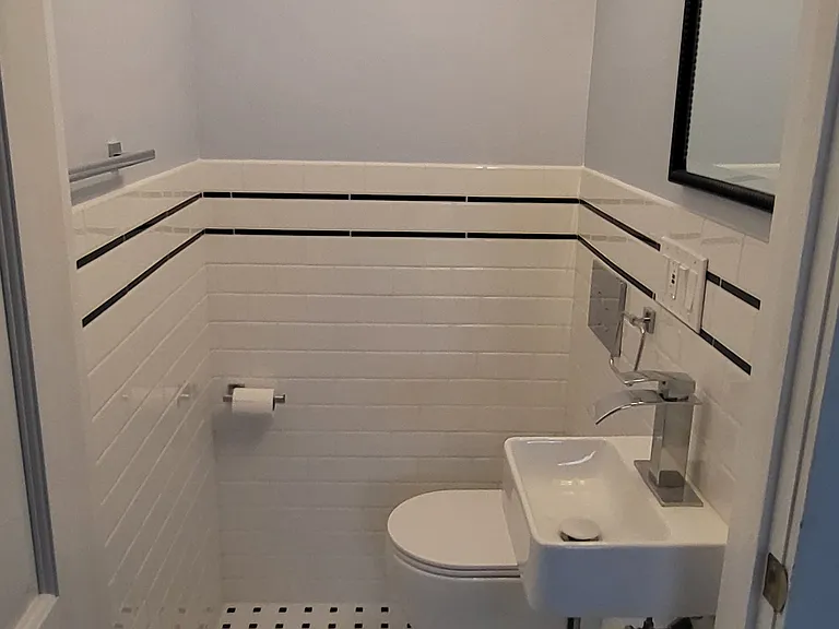 First floor powder room.