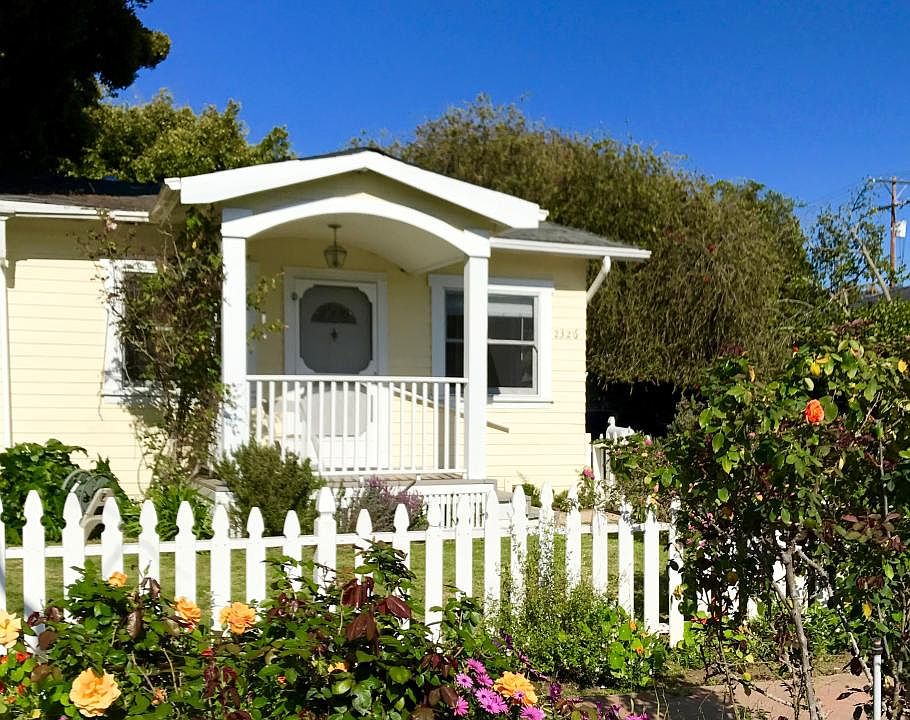 Front of the house, garden, and yard