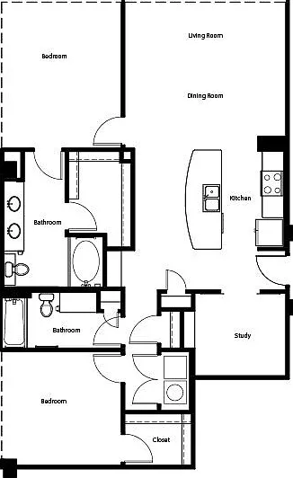 Gallery At Turtle Creek - B4E - 2 Beds - 2 Baths - 1264 Sq. ft.
