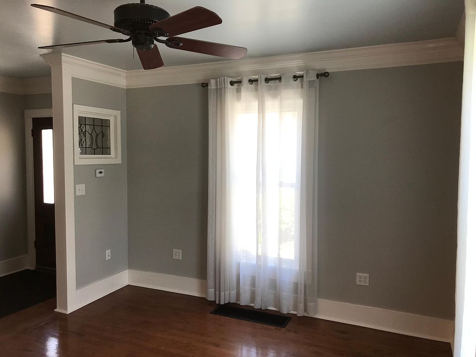 Living room with stained glass window