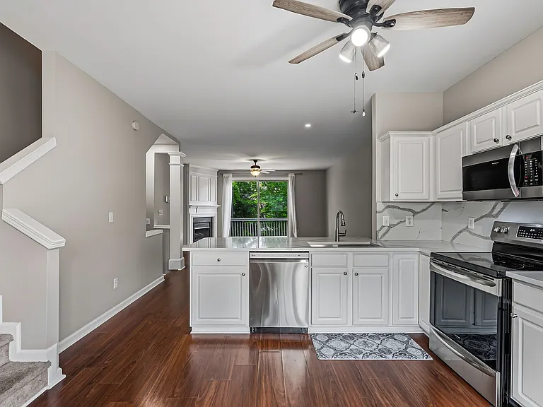 Kitchen view 3. Third floor steps to the left