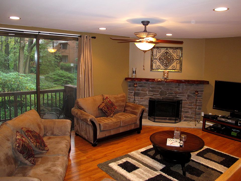 Living area with fireplace