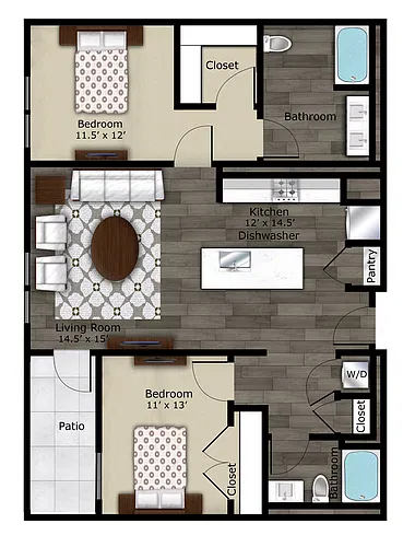 Floor plan 2 Bed