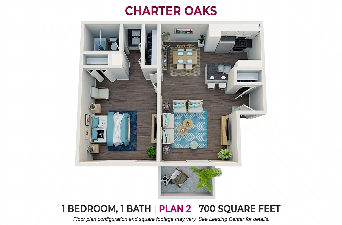 Floor plan One Bedroom Plan 2