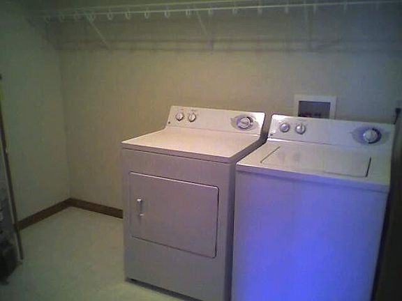 Laundry room with washer and dryer.