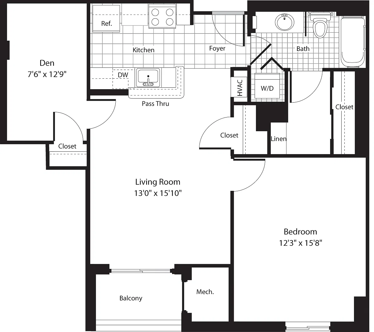 Floor plan 1 Bedroom T