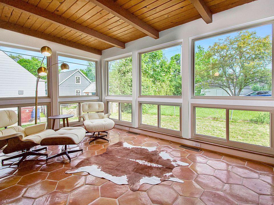 Sunroom overlooking back yard