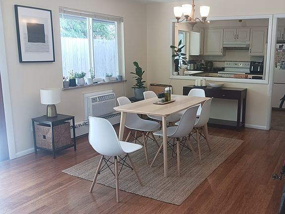 Dining area, window to back deck