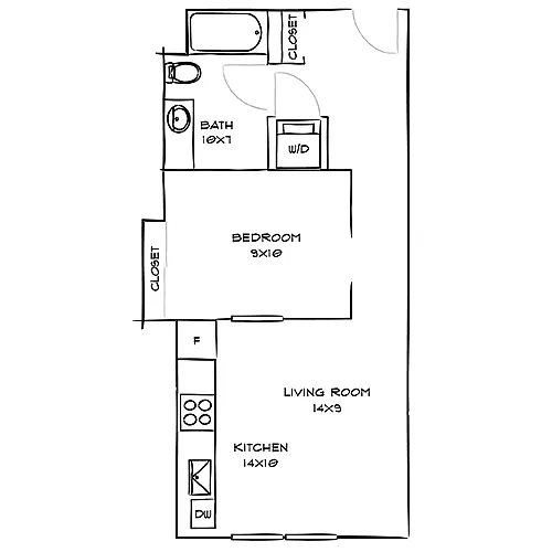 Floor plan Smalt Jr. 1-Bed