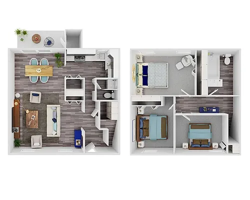 Floor plan Fully Renovated Three Bedroom