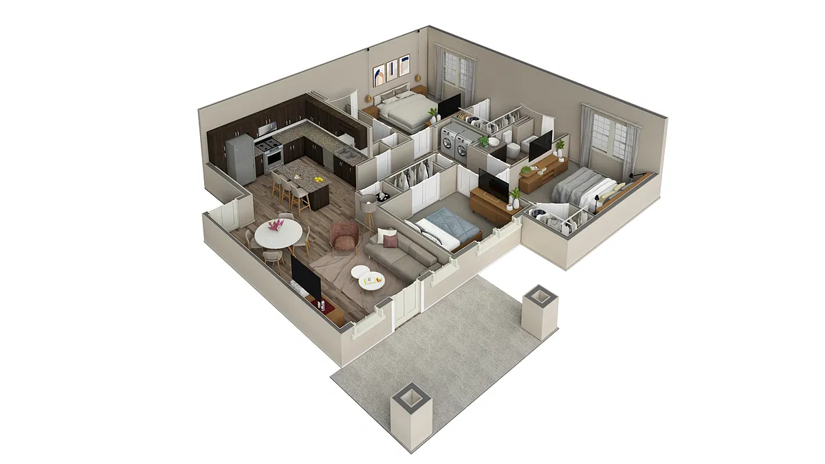 Floor plan 3 BR Haven Overlook