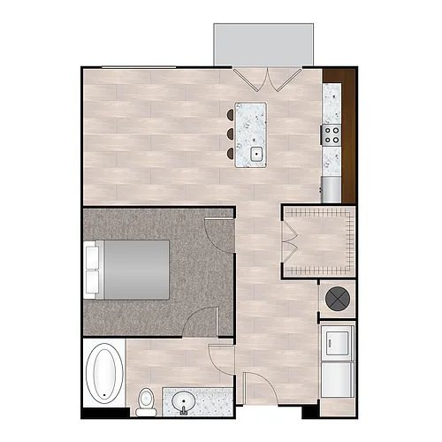 Floor plan A Quattro 661 sqft - 724 sqft