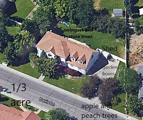 Large fenced yard.