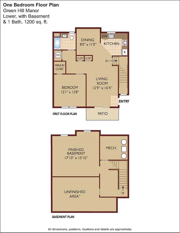 Floor plan $2.08/sq.ft. - One Bedroom with Basement