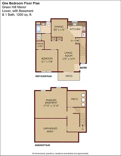 Floor plan $2.12/sq.ft. - One Bedroom with Basement