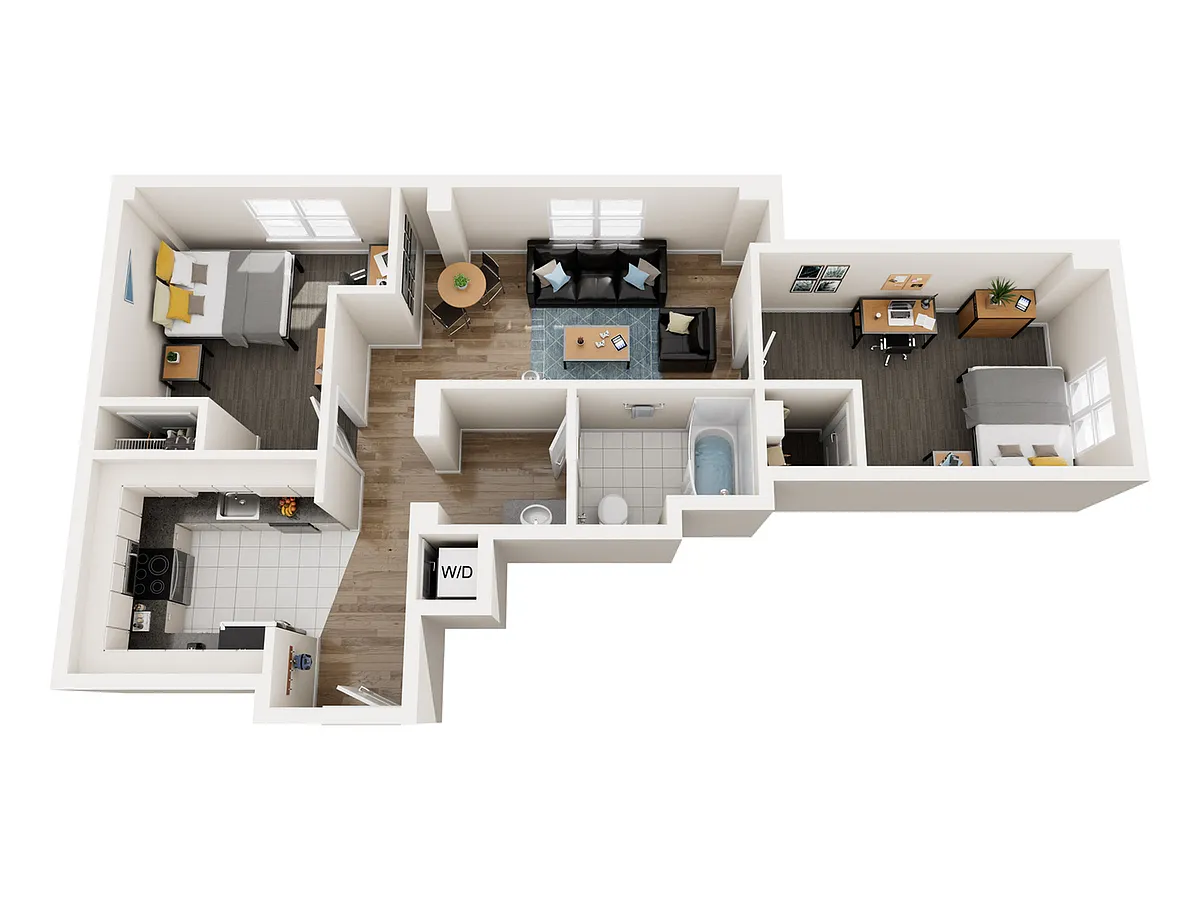 Floor plan 2x1 Basic (FK) Full Kitchen