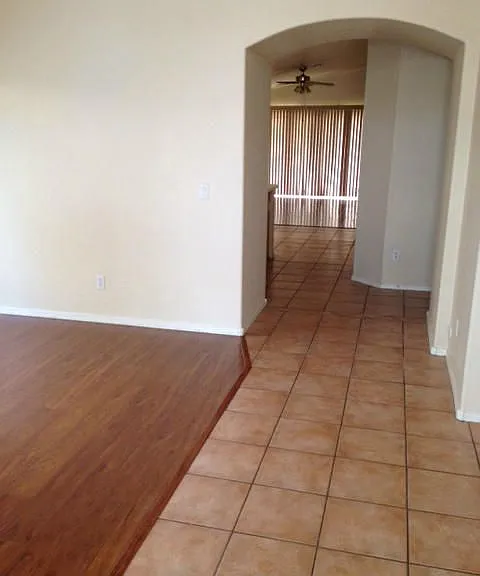 Entrance with living room on left