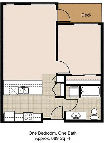 Floor plan 525 One Bedroom