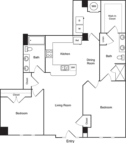 Floor plan 2 Bedrooms B5
