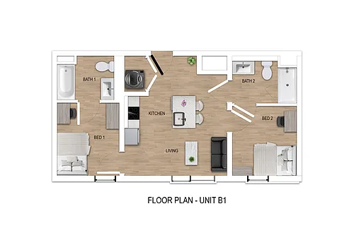 Floor plan B1 - 2X2