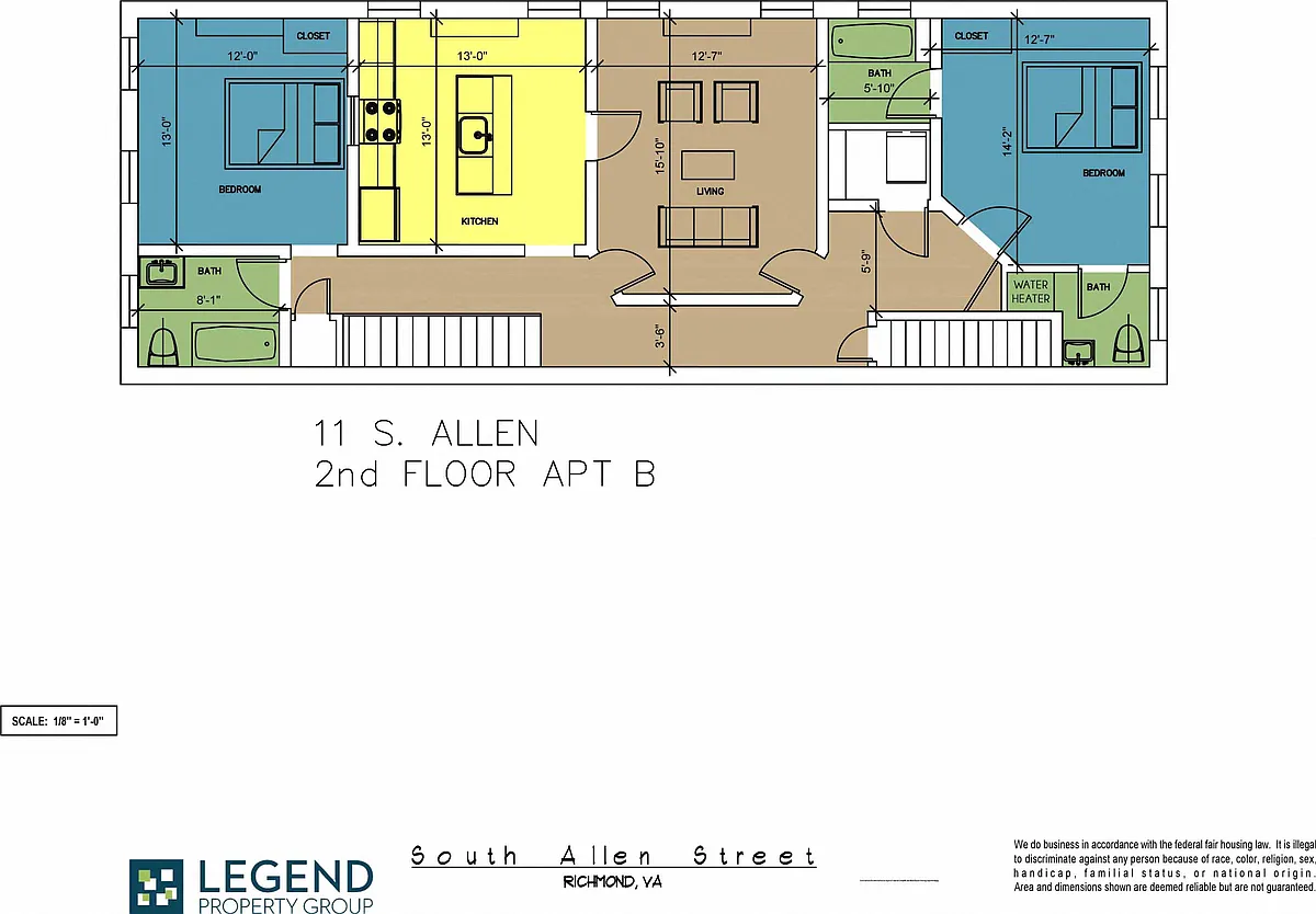 Floor plan The Row at Cary Place - 11 S. Allen Avenue Upper U