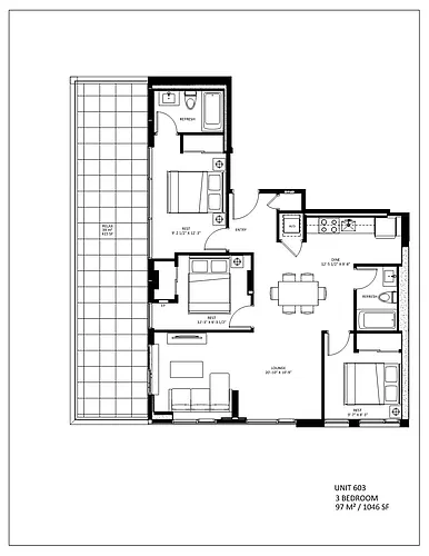 Floor plan 3 Bed 2 Bath