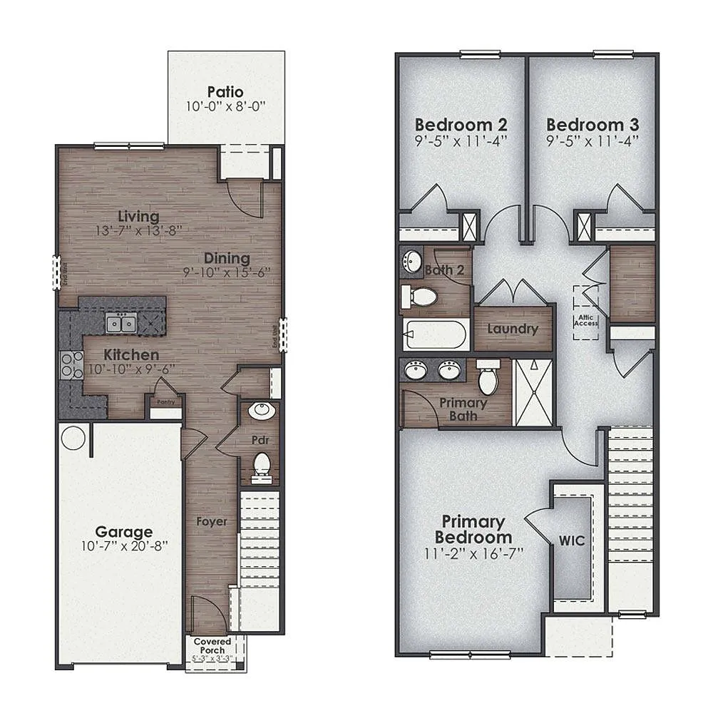 Floor plan Pearson - 2 Bedroom + Den