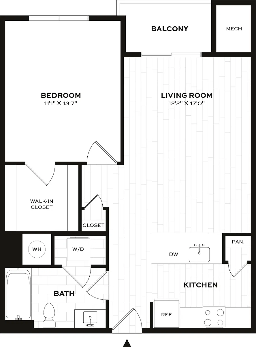 Floor plan 1 Bed/1 Bath-A2